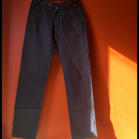 ❤️Massimo Dutti Blue/ Grey Chinos Slacks Pants 30 - Picture 1 of 8